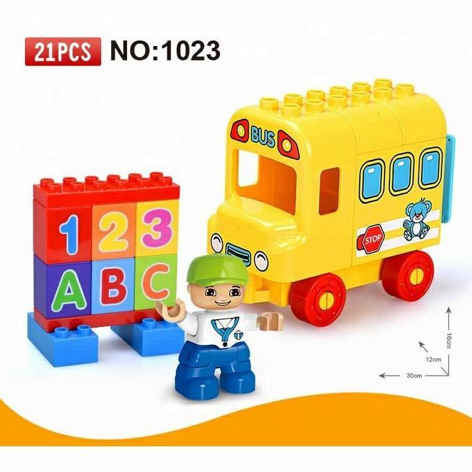 Mainan Balok Susun Dublo Bus Set