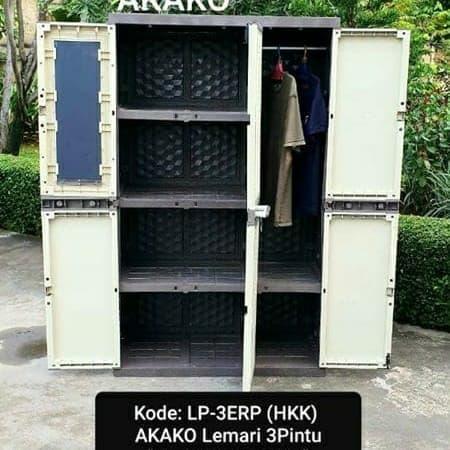 LEMARI AKAKO 3 PINTU ELEGANT LEMARI KACA LEMARI PLASTIK