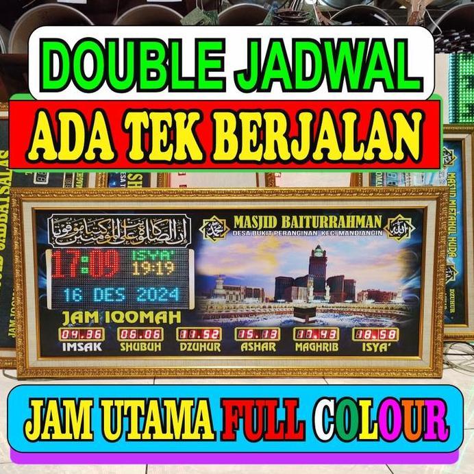 jam sholat digital masjid + tek 50 cm x 100 cm setting hp android