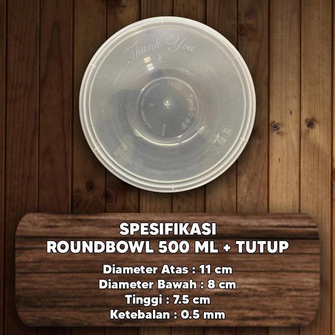 Thinwall Mangkok 500ml / Mangkuk Plastik 500 ml / Thinwall Bulat 500ml