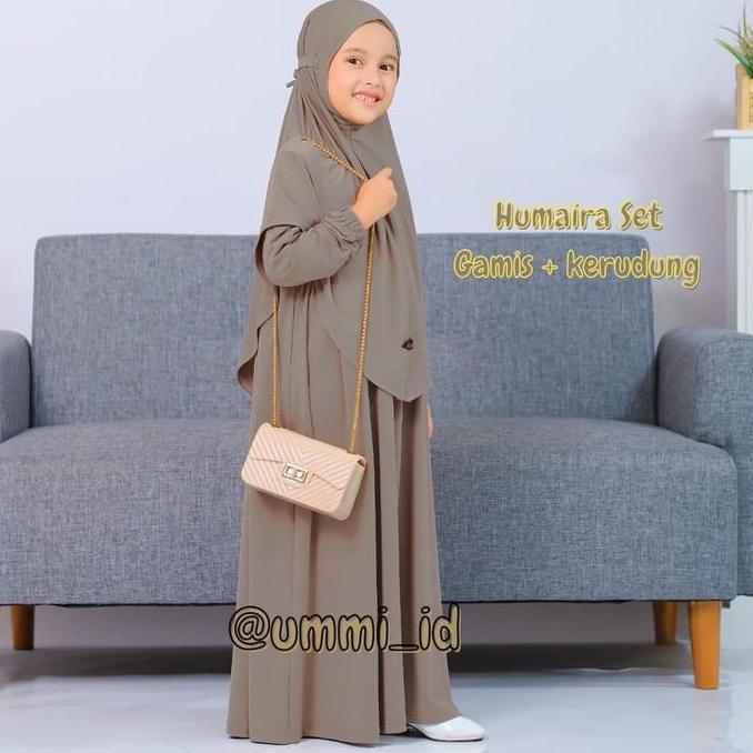 Setelan Gamis Syari'i Anak Perempuan Humaira Set usia 3 sampai 11 tahun Cewek