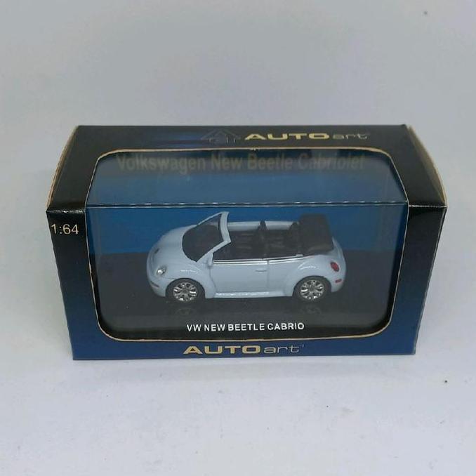 autoart auto art 2002 volkswagen vw new beetle cabriolet aquarius blue diecast 1/64 (s)
