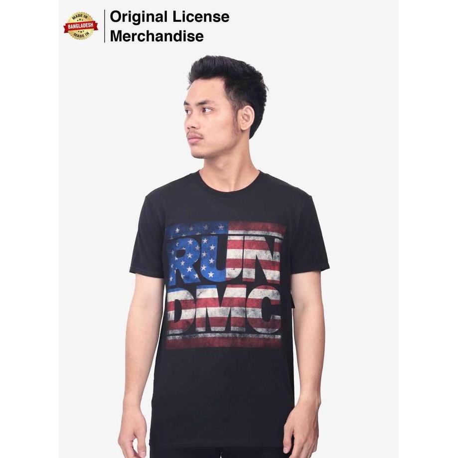 Kaos Baju Tshirt Pria Cowok Rap Musik RUN DMC Original Americana Logo