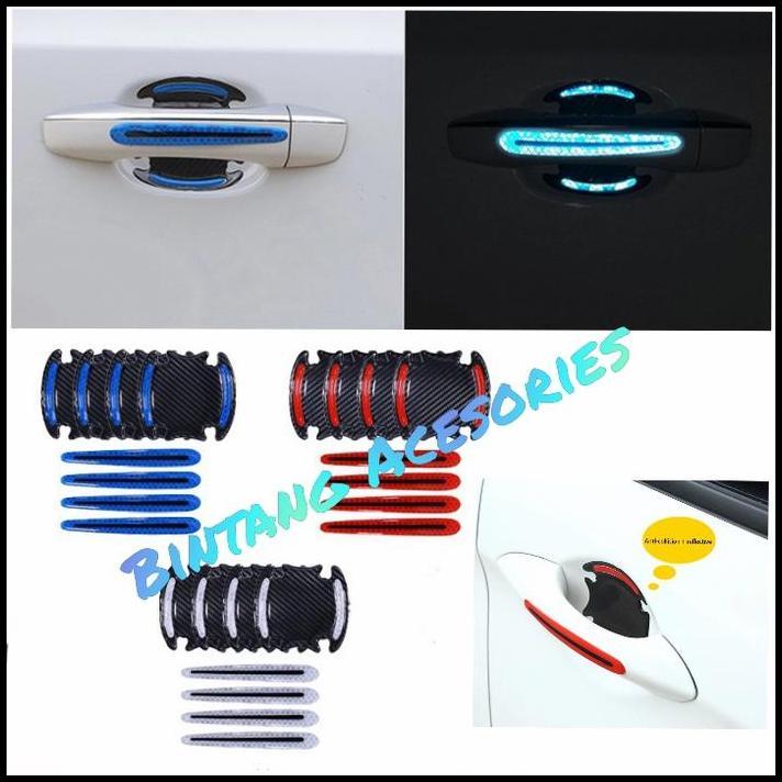 DISKON PAKET OUTER HANDLE MOBIL AGYA AYLA 2017 2021 STIKER REFLEKTIF CARBON 