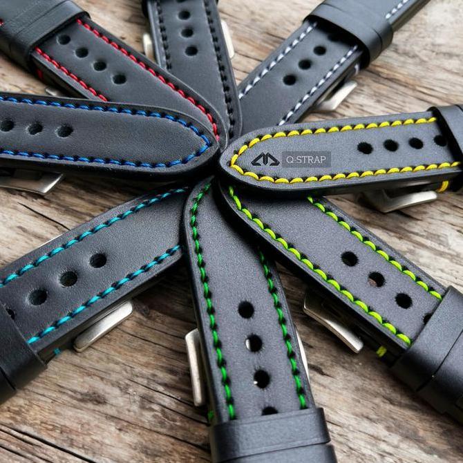 Tali jam tangan kulit asli / tali jam kulit Hitam / Tali jam tangan kulit Merah