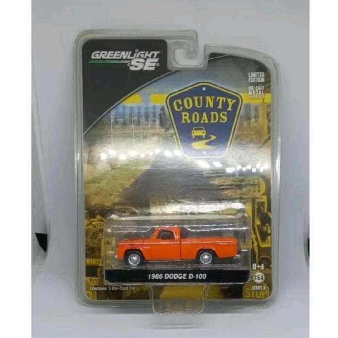 greenlight 1966 dodge d100 d-100 country roads diecast 1/64 (s)