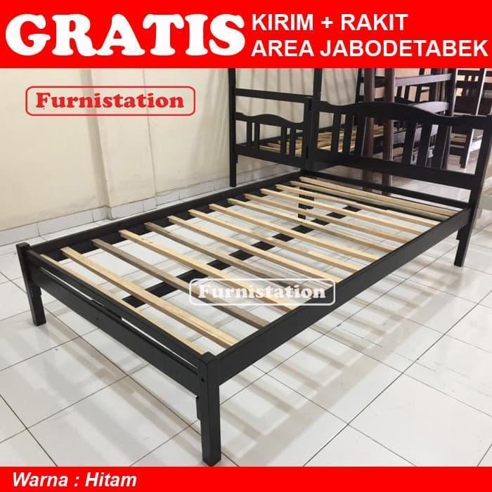 Double Bed / Ranjang Kayu / Tempat Tidur Medium ukuran 120 x 200