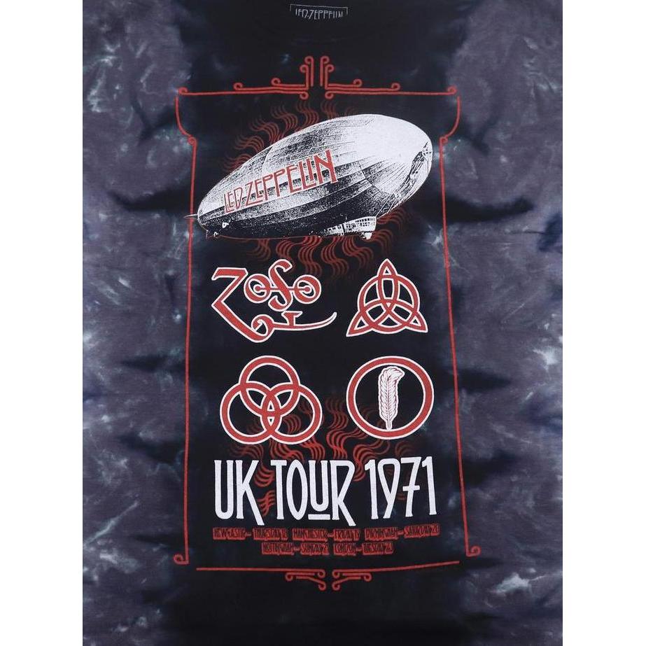 Kaos Baju Tie Dye Band LED ZEPPELIN Original Liquid Blue UK Tour 1971
