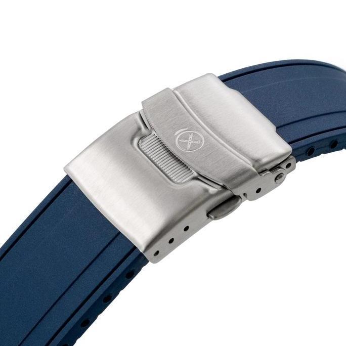 22mm Strap-X Pro SX1A Rubber Strap BlRU untuk Jam Tangan SEIKO 5 Sport 5KX SRPD GMT SSK003