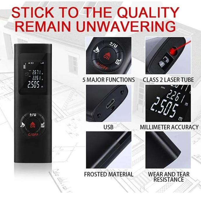 Sale Meteran Laser Digital-Meteran Laser Mini-Laser Pengukur Jarak 60M