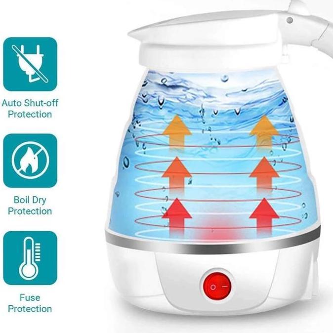 Grosir Ream Teko Listrik Lipat Portable 600Ml Pemanas Air Foldable Electric Kettle Camping Travel Mi