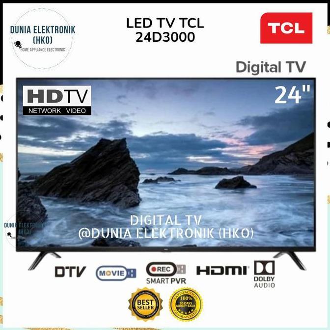 Murah Led Tv Tcl 24D3000A 24" 24 Inch Digital Tv Hd Hdmi Usb Tv Digital 24"