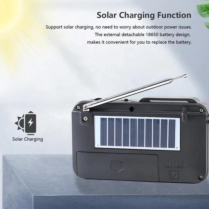 Sale Radio Portable Fm Mw Sw Bluetooth Solar Cell Rechargeable 800Mahcharger Tenaga Matahari Pocket 