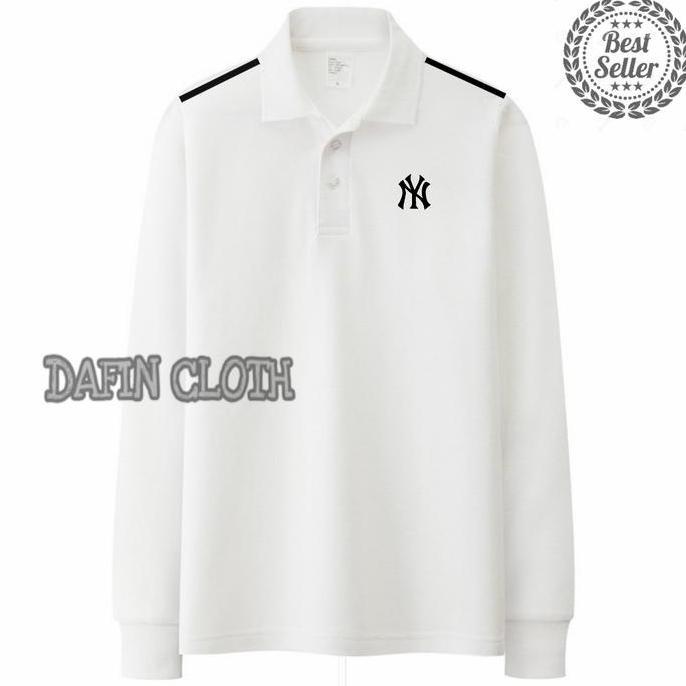 Kaos Kerah Pria Polo shirt Lengan Panjang Nike Yankees Strip