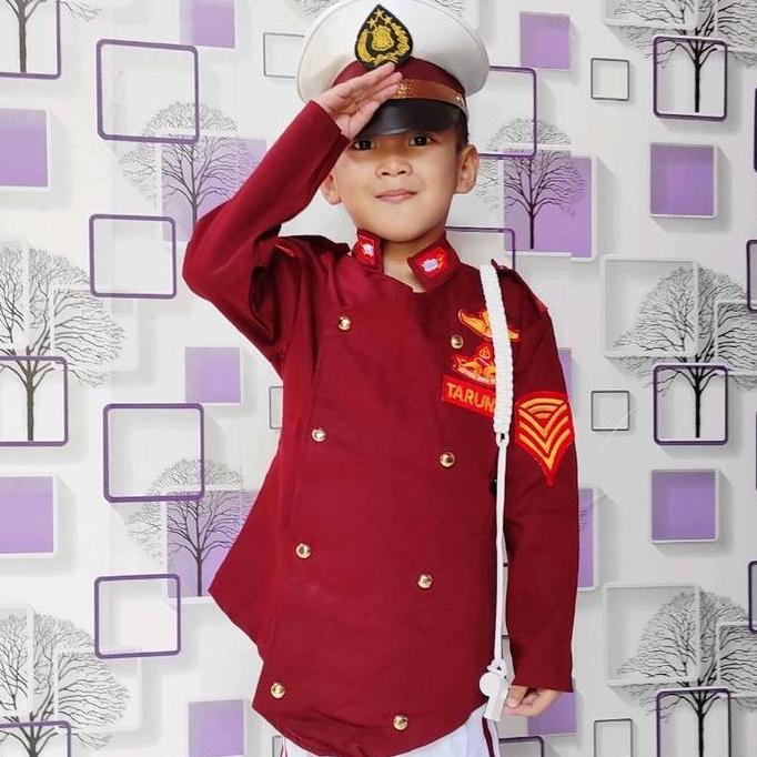 Kostum Anak Imut Taruna AKPOL Seragam PDL TNI-AD Baju Profesi Taruna Akpol untuk anak Fashion Kompli