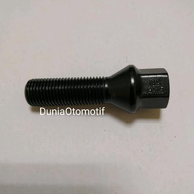 Grosir Baut Roda Mercy / Vw 14Mm X 1.5 Hitam Panjang Ulir 4 Cm