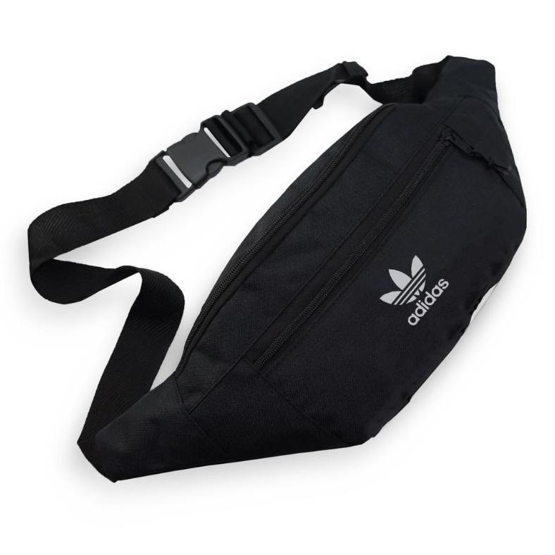NEW TAS SELEMPANG PINGGANG WAISTBAG ADIDAS HITAM POLOS PRIA