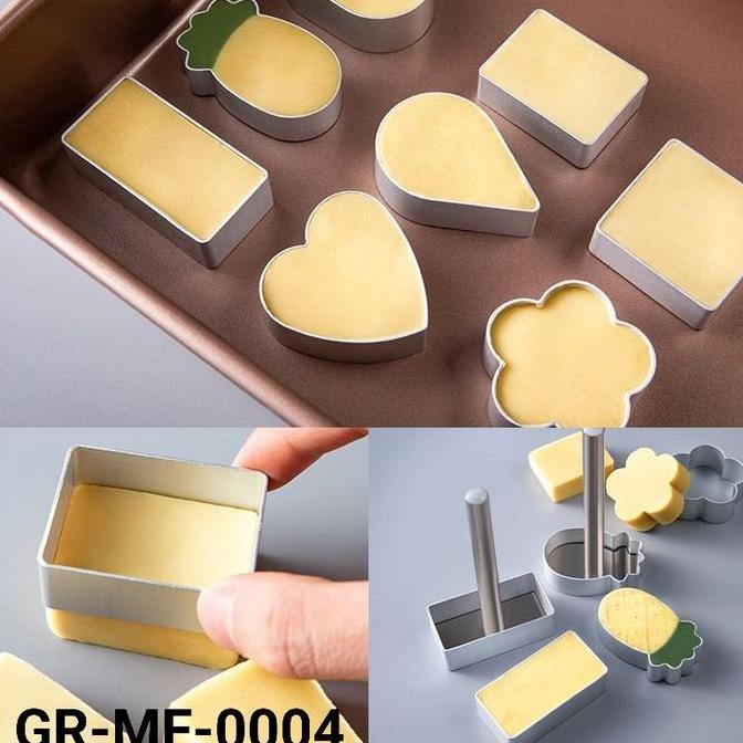 Gr-Mf-0004 Cetakan Kue Nastar Hati Bulat Kotak Persegi Panjang Nanas