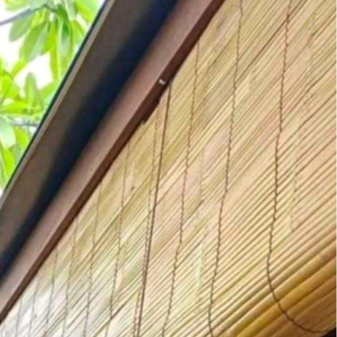 tirai bambu outdoor minimalis ukuran 2x2m plus tali dan katrol