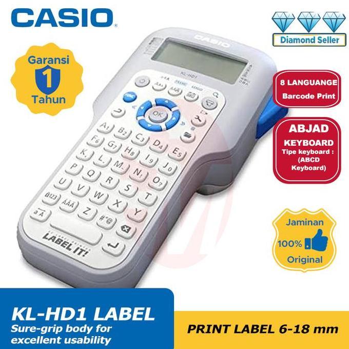 Promo Label Mesin Casio Kl-Hd1 Printing Label Cetak Nama Barcode Portable