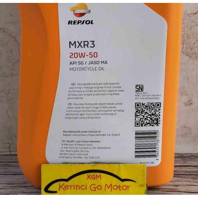 Keizai- Oli Repsol Moto Super 20W-50 4T 1L - Oli Motor Repsol 20W50 4T Super