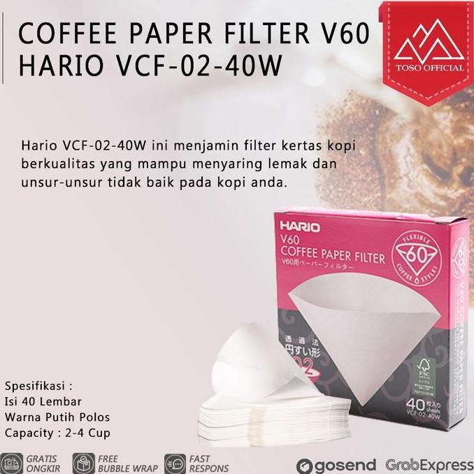Filter Paper Hario V60 Size 02, Coffee Paper Filter Saringan Kertas