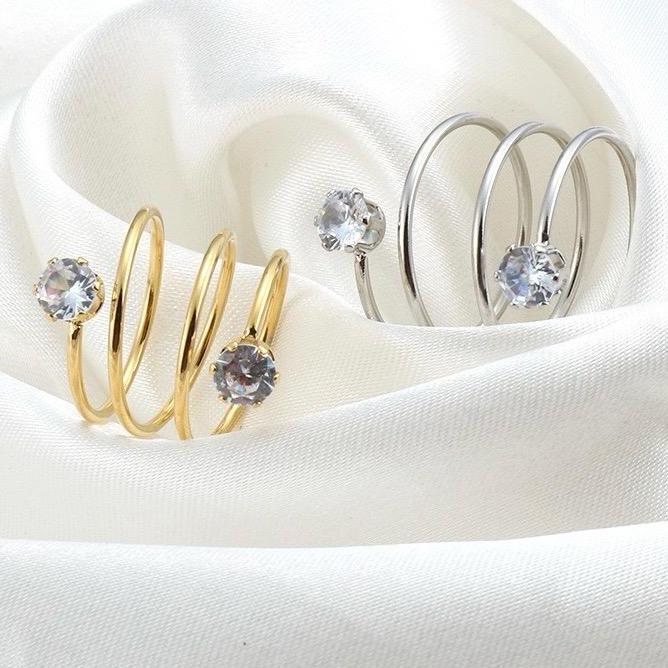 Kyuu- Cincin Titanium Mata Spiral Melingkar