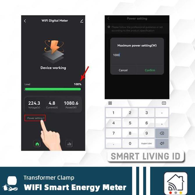 Promo Tuya Smart Energy Meter Kwh Monitor 80A Wifi Current Transformer Clamp
