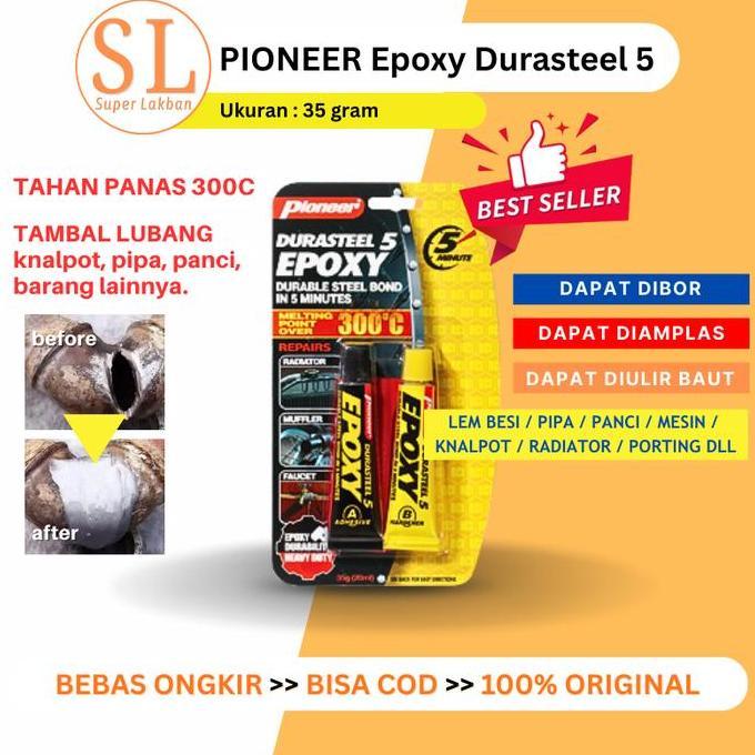 Lem Besi Tahan Panas 300C Durasteel Epoxy 5 Menit Lem Mesin Radiator