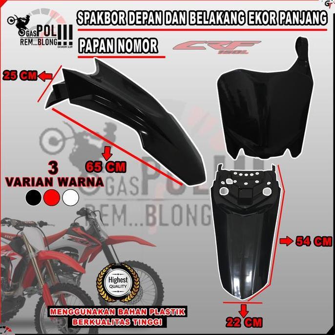 SPAKBOR SET DEPAN BELAKANG PAPAN NOMOR CRF 150 250 MOTOR CROSS TRAIL BERGARANSI