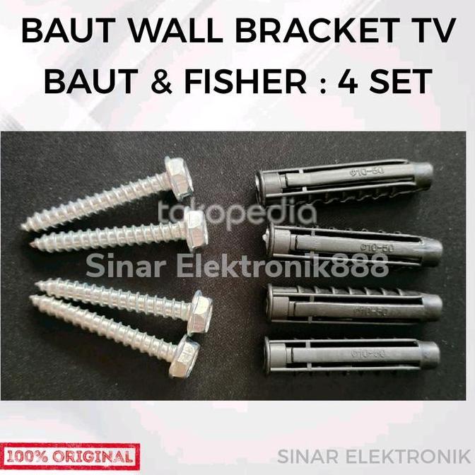 Gasss- Baut Tembok Dan Fisher Wall Bracket Isi 4 Set