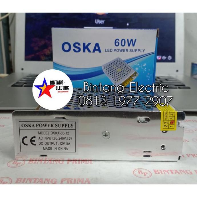 Raito- Adaptor / Power Supply 12V - 5A Model S-60W-12 Merk Oska