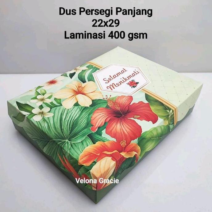 kliolangpara - dus nasi premium 22x29 laminasi persegi panjang isi 50 pcs motif tropical box besek t