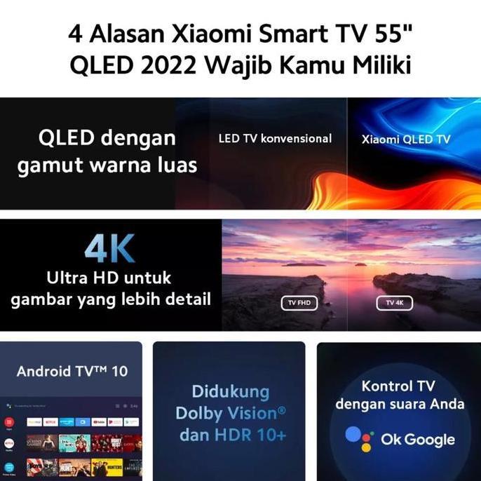 Grosir Tv Qled Xiaomi 55 Q1E Qled Android Xiaomi Q1E 55 Qled Xiomi 55 Inch 4K