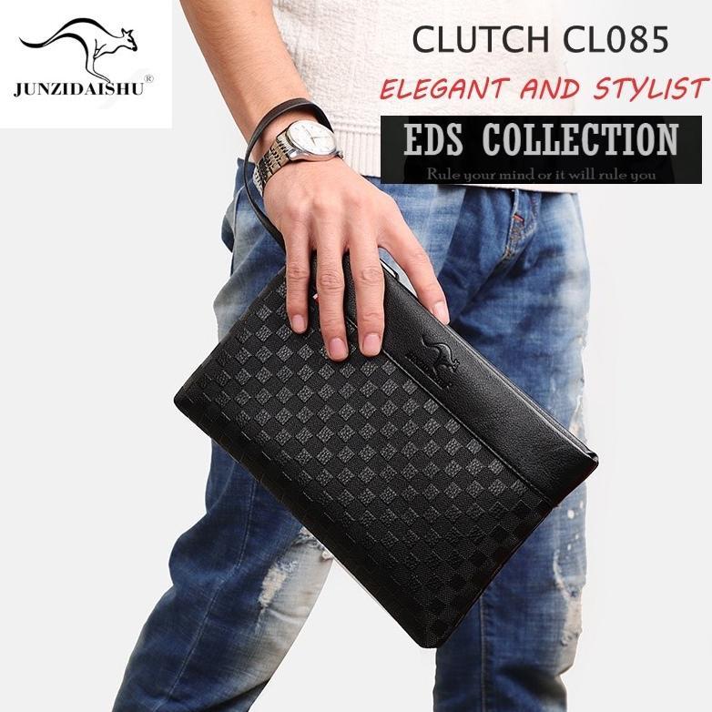 HOT CL085 JUNZIDAISHU - CLUTCH HANDBAG PRIA WANITA PESTA BRANDED TAS TANGAN DOMPET KULIT LEATHER IMP