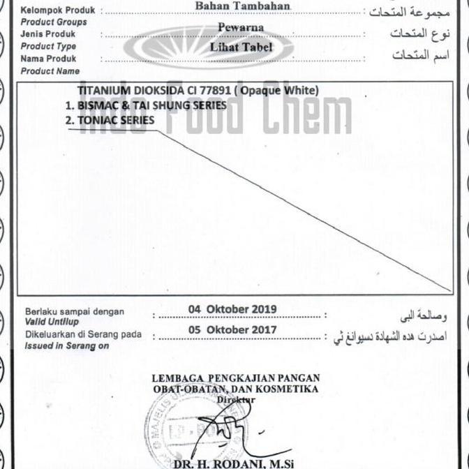 Zairyo- Pemutih Makanan/Opaque White