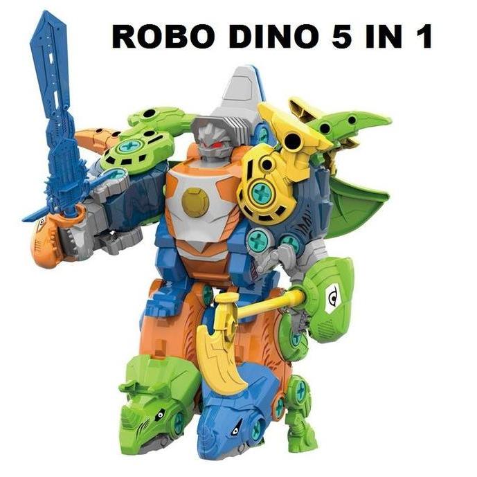 Mainan Robot Dino 5 in 1 - DIY Dinosaurus - Merakit Mainan Robot Dino DS