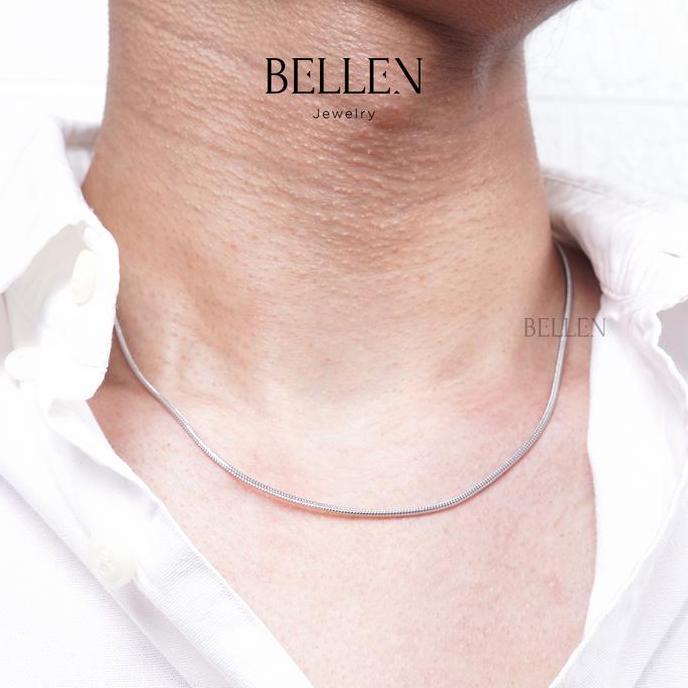 Kyuu- Bellen Kalung Pria Wanita Titanium Anti Karat / Kalung Silver / Kalung Korea 45Cm/50Cm/60Cm - 