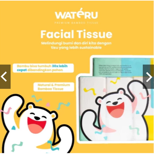 WATERU Facial Tissue 900's - Tisu Wajah Premium - Natural Tissue Bamboo
