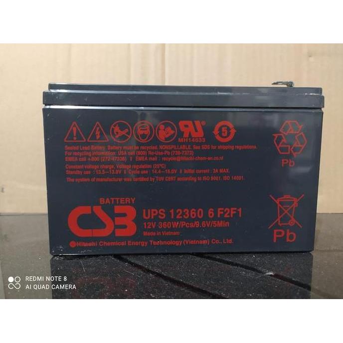 NEW Battery Kering CSB 12360 6 F2F1 Capacity 12V-360W / 12V-6AH
