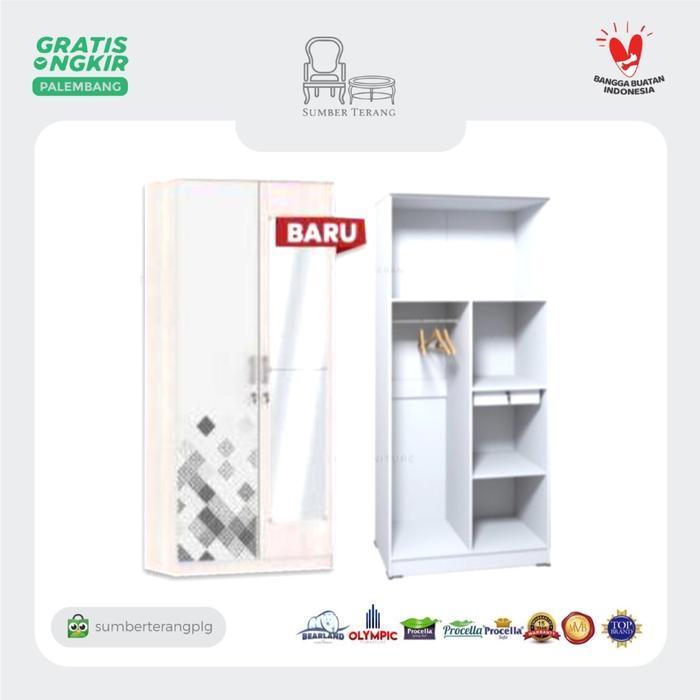 Lemari Pakaian Kayu 2 pintu Minimalis Olympic Gstar LCSP Jena