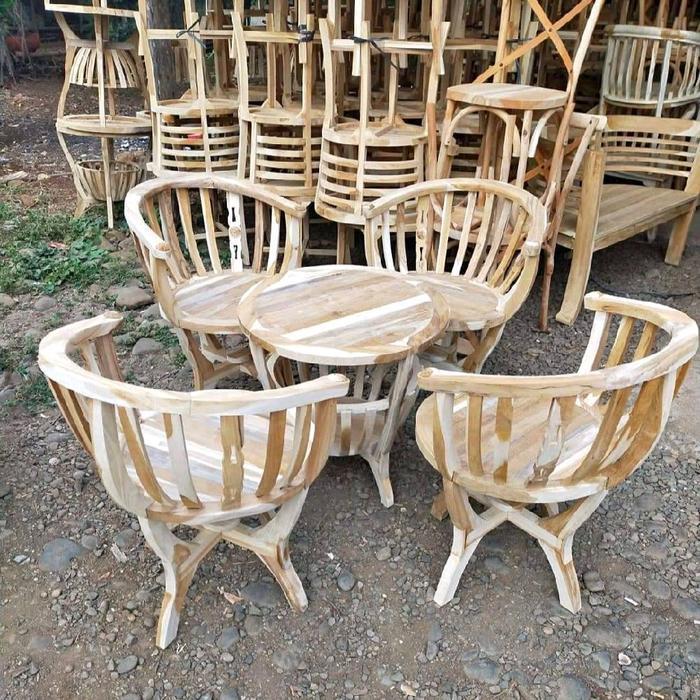 kursi teras depan rumah, kursi tamu mewah elegan, set kursi teras kayu jati, set kursi mangkok.  set
