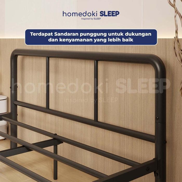 Homedoki CLALITEBED Series / Kai Ranjang Besi Industrial Minimalis / Divan Ranjang Besi Rangka
