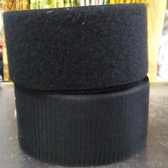 Velcro Perekat pengiikat kain10cm x20mtr - Hitam