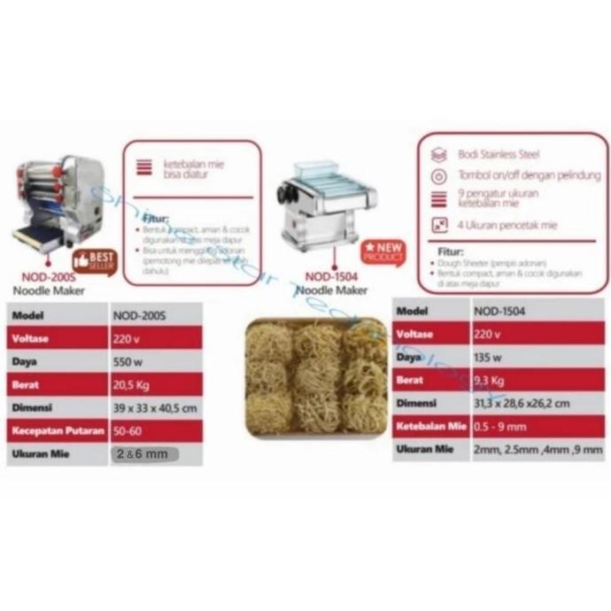 Mesin MIE / PASTA Fomac NOD-1504 NOD-200S NOD-300P NOD-300S