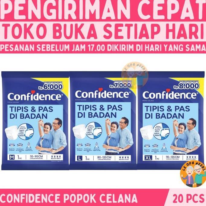 Confidence Popok Dewasa 20 Pcs -  Confidence Adult Premium Pants M L Xl - Confidence Popok Celana De