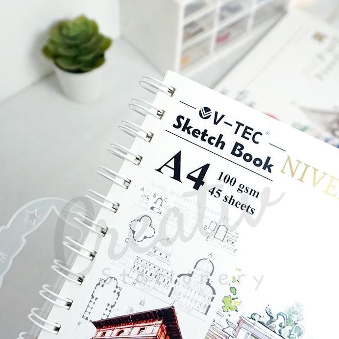 V-tec Sketch Book A4 Spiral 100gsm 45 Lembar 90 Halaman