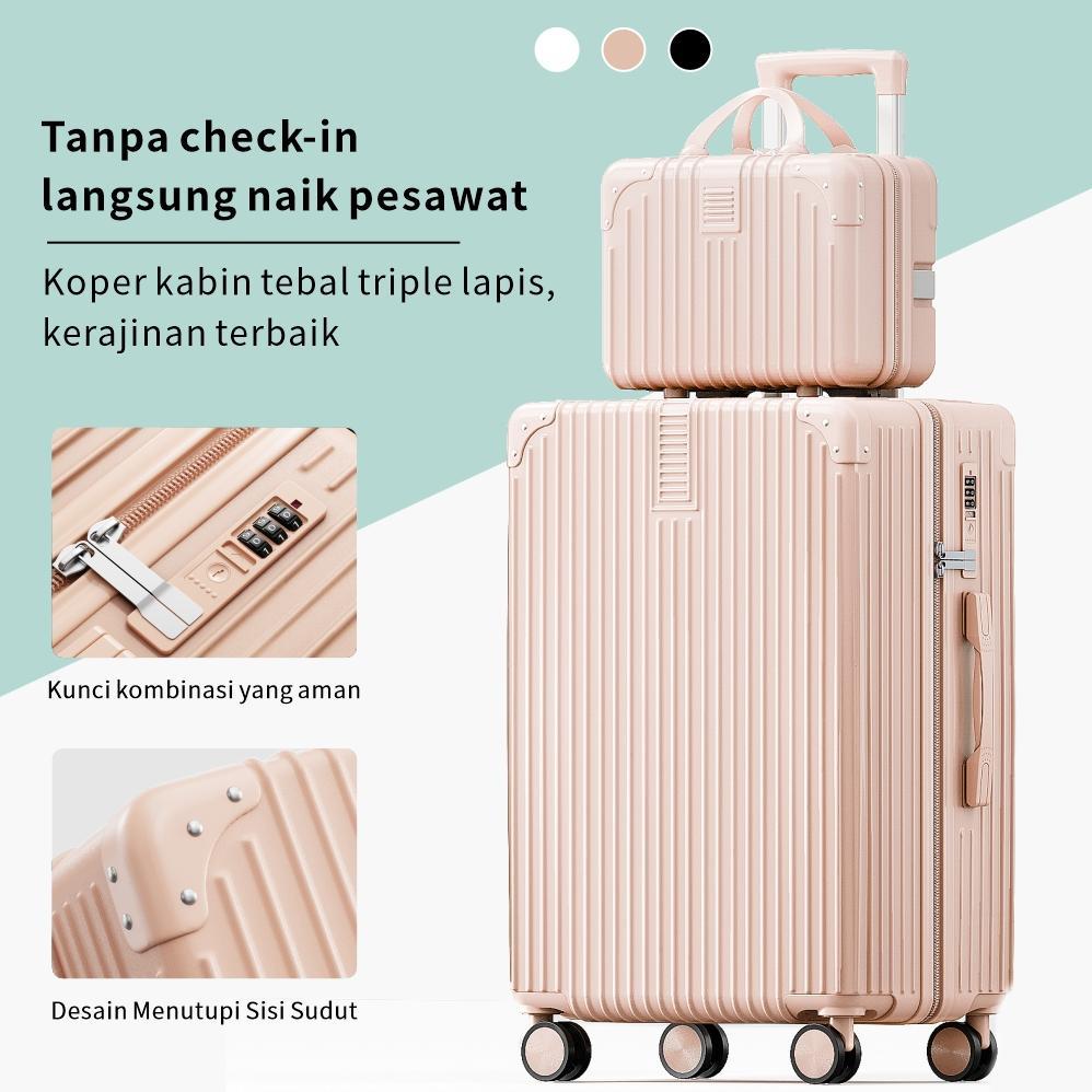 FAST DELIVERY LvTu Koper PC 18/20/22/24 Inch Anti Gores Roda 360 Senyap Set Beauty Case