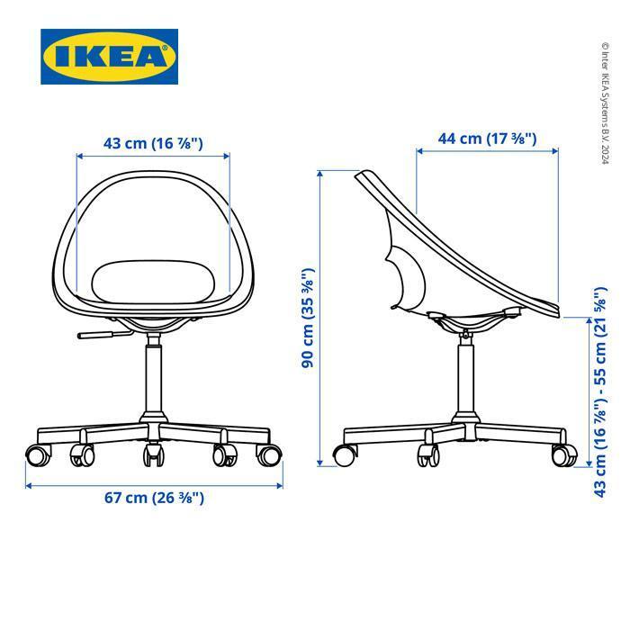 IKEA ELDBERGET/MALSKAR Kursi Kerja / Belajar Putar Krem/Hitam