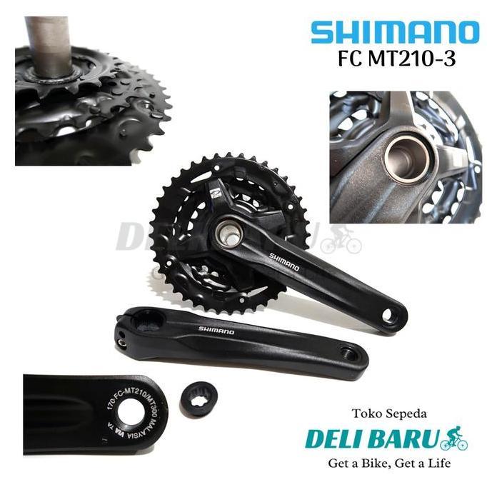 Crank hollowtech ht2 Shimano Altus MT 210 gir 22 30 40 sepeda MTB
